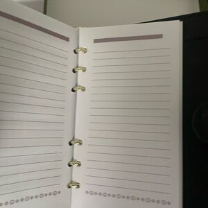 Black Leather Planner/Organizer with Gold Rings
